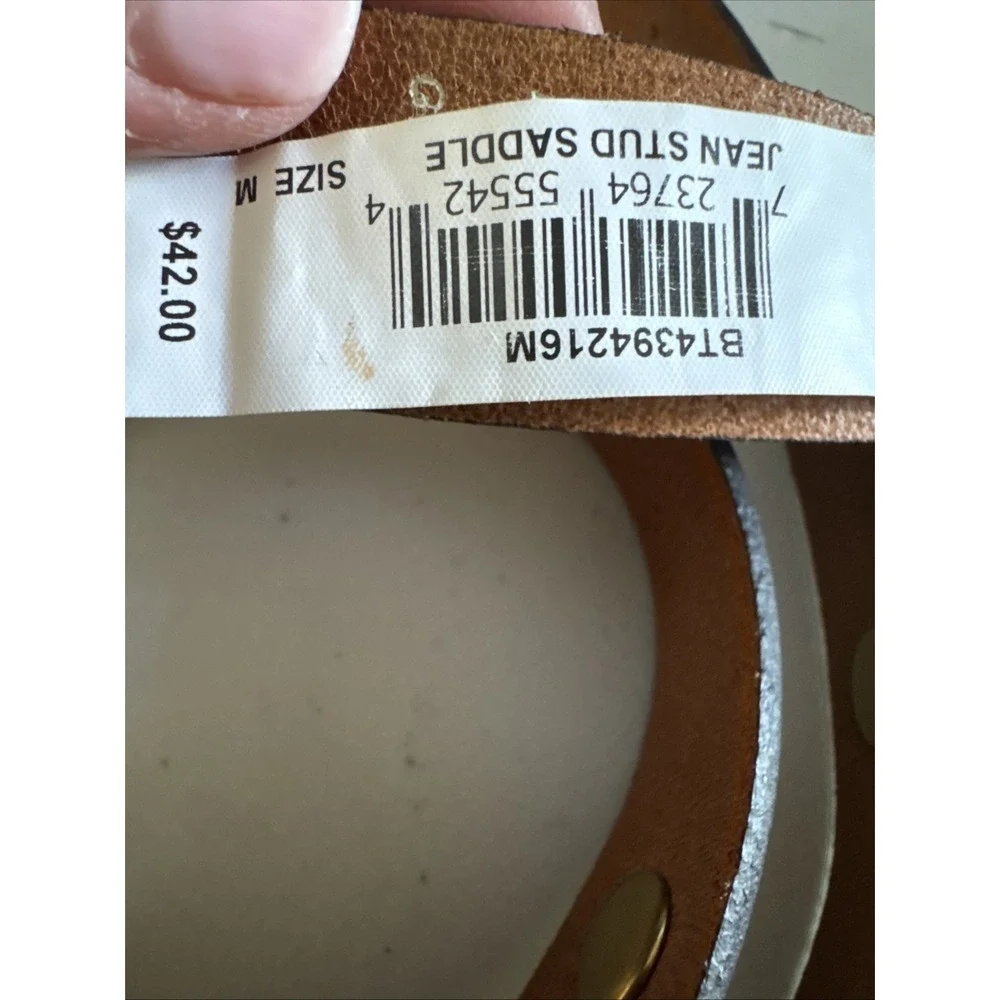 Fossil Brown Leather Belt Womens Medium Antique Brass Buckle Brown 1